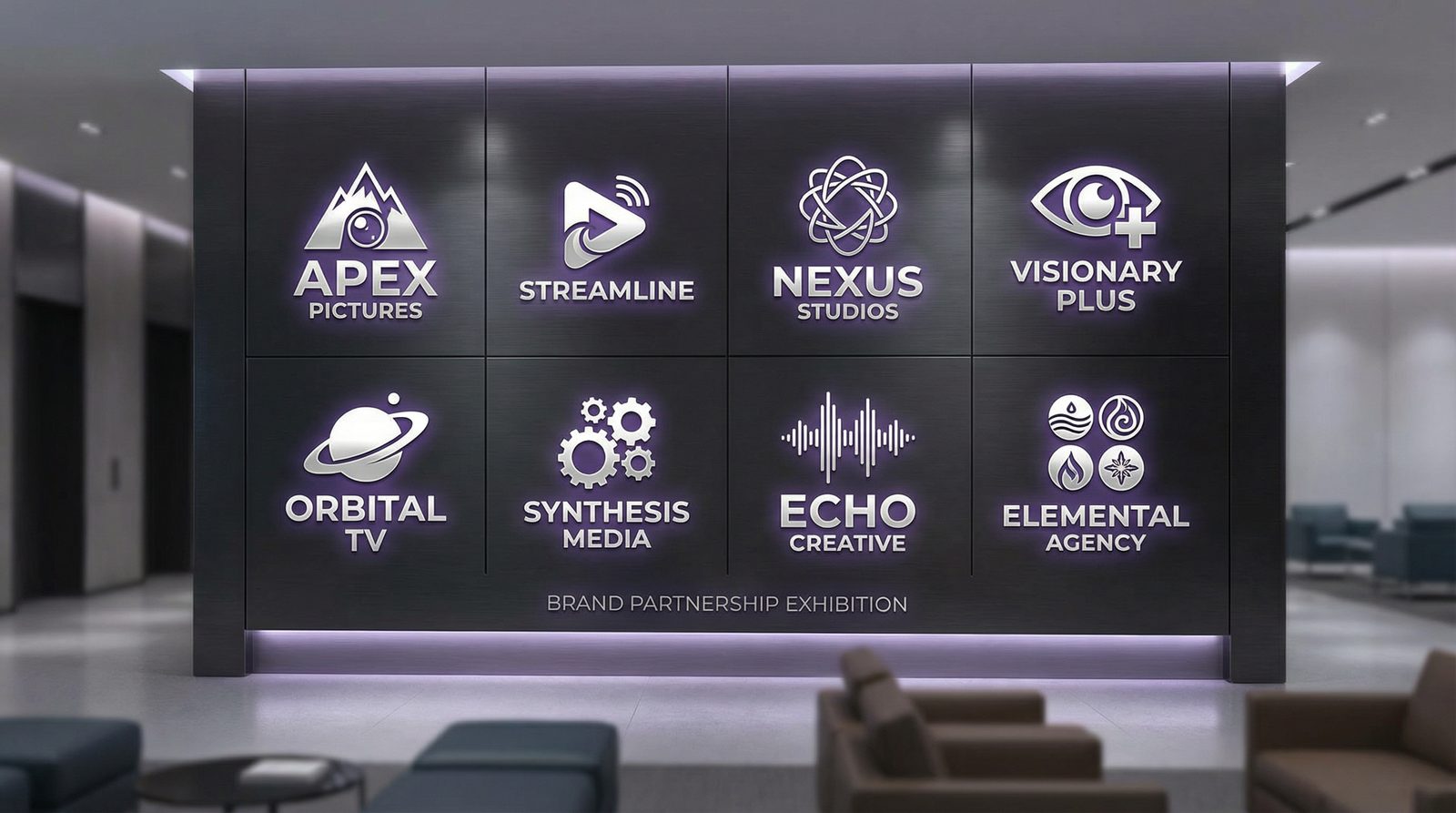 17c合作影视品牌Logo墙